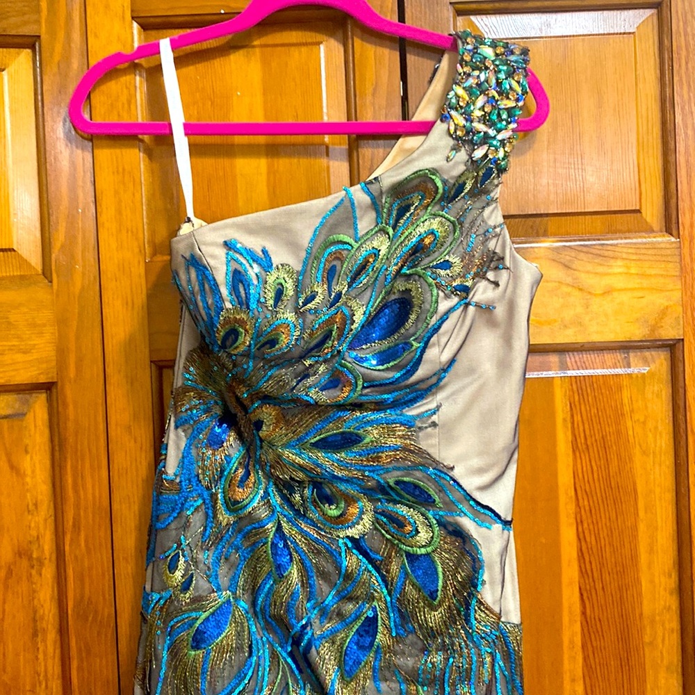 Jovani size 8 peacock gown